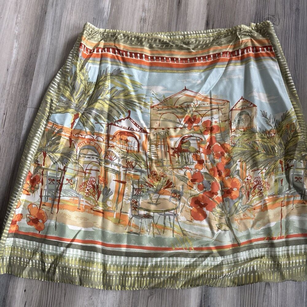NWT Sigrid Olsen Sorrento Sun Skirt Artsy 100% Silk Skirt Size 16
